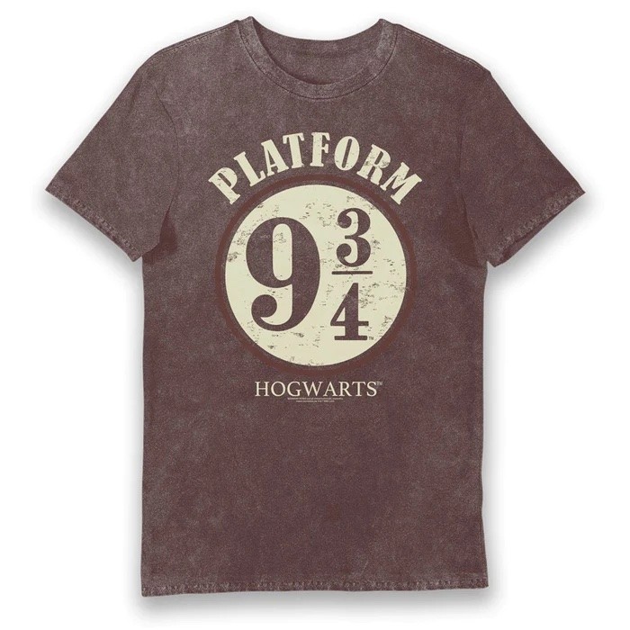 Harry Potter Platform 9 ¾ Hogwarts Express Vintage Style Red Adults T-shirt Small