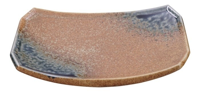 Minoyaki Reef Blue Oblong Plate 22x14.5x2.3cm