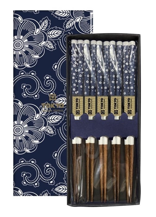 Chopstick Gift Set Blue Flowers