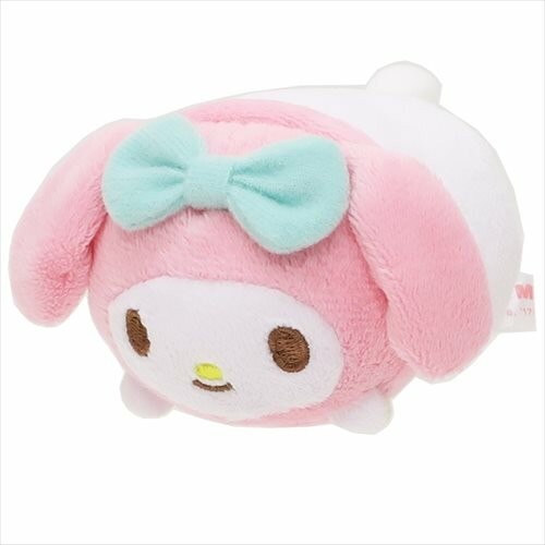Soft Toy Lying Down Juggling Bags Game Mascot Pink with Green Ribbon