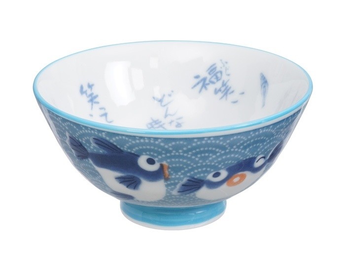 Maneki Neko - Kawaii Bowl 11.2 x 6cm 250ml Bowl Fish Blue