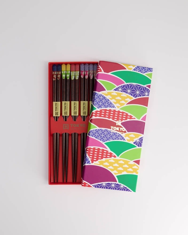 Chopstick Gift Set Wooden Multi Color