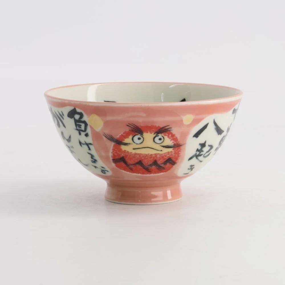 Kawaii Rice Bowl Daruma Pink 11.4x6.2cm 300ml