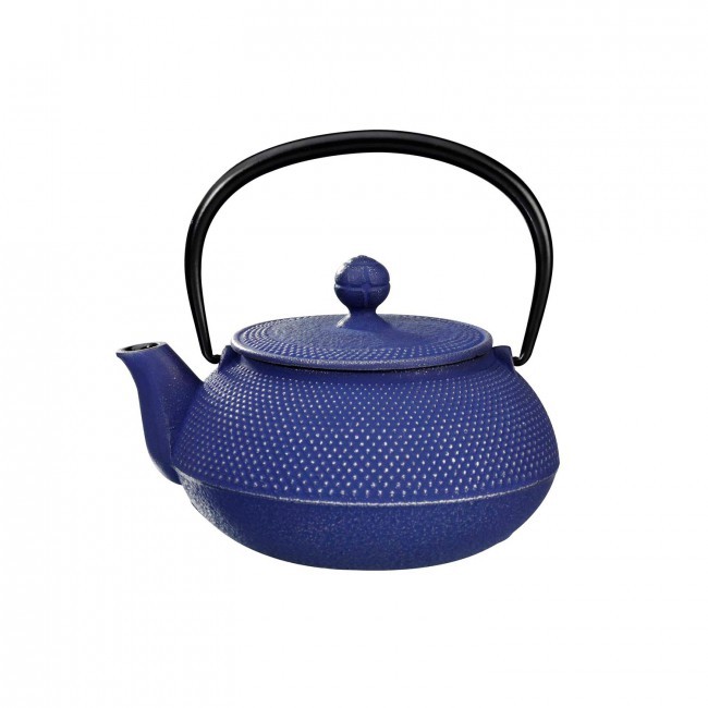 Arare Silver Blue Cast Iron Teapot 0.55L