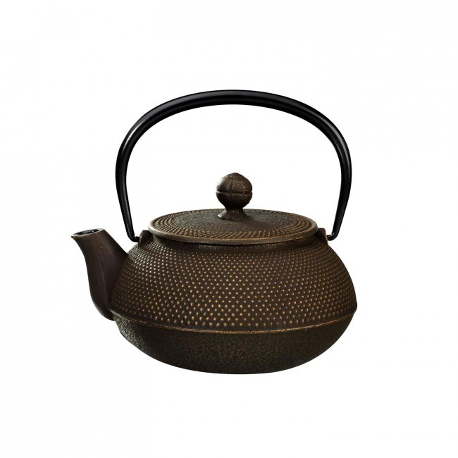 Arare Gold Brown Cast Iron Teapot 0.55L