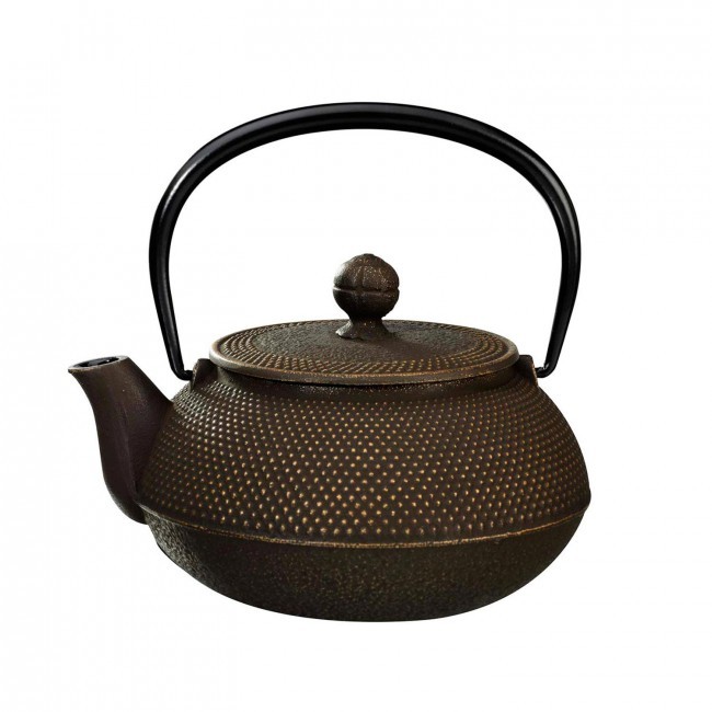 Arare Gold Brown Cast Iron Teapot 0.8L