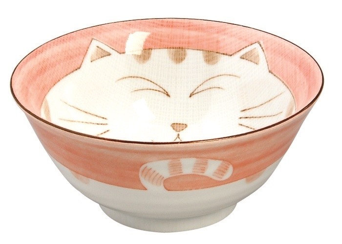 Maneki Neko - Kawaii Bowl Cat Tayo 15 x 7cm 500ml Pink