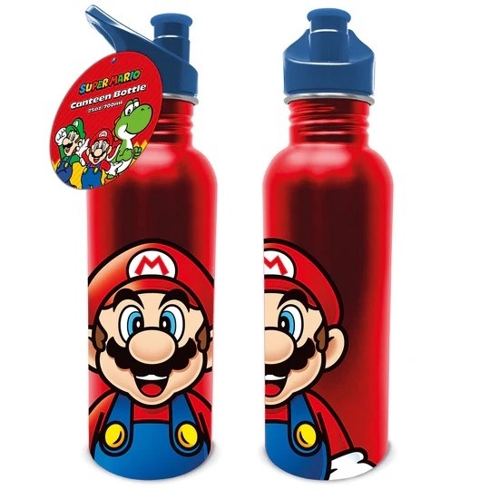 Super Mario - Metal 25Oz/700ml Metal Canteen Drinks Bottle - Mario