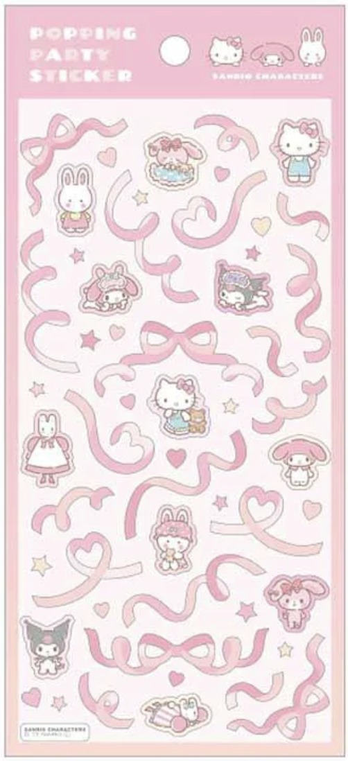 Sanrio Popping Party Sticker Sanrio Characters Pink