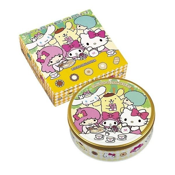 Eiwa Hello Kitty 60 Bourbon Butter Cookie in a Yellow Tin