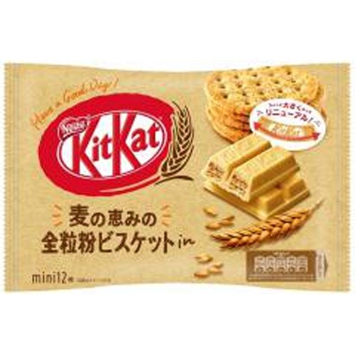 Nestlé KitKat Mini Whole Grain Flour Biscuits in 12 Sachets