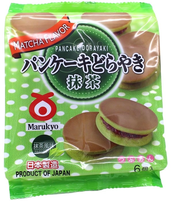 Marukyo Matcha Fumi Dorayaki Pancake with Adzuki Bean Paste Green Tea Flavour 6 Pieces 310g