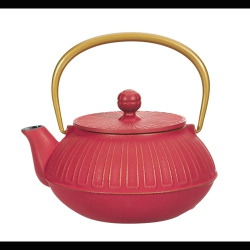 Kiku Red Cast Iron Teapot 0.65L
