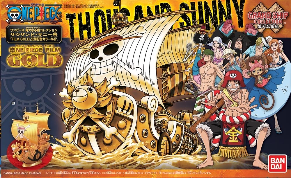 ONE PIECE GRAND SHIP COLLECTION THOUSAND SUNNY FILM GOLD COLOR VER - PLASTIC MODEL KIT