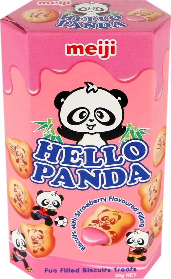 Meiji Hello Panda Strawberry Flavoured Biscuits 50g