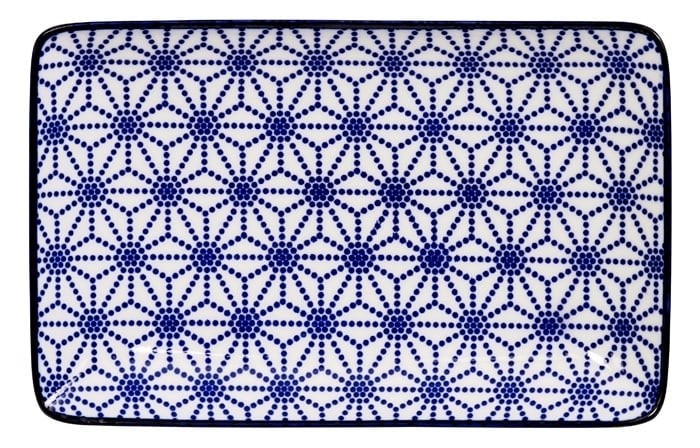 Nippon Blue Plate Rectangle Star 21x13.5cm