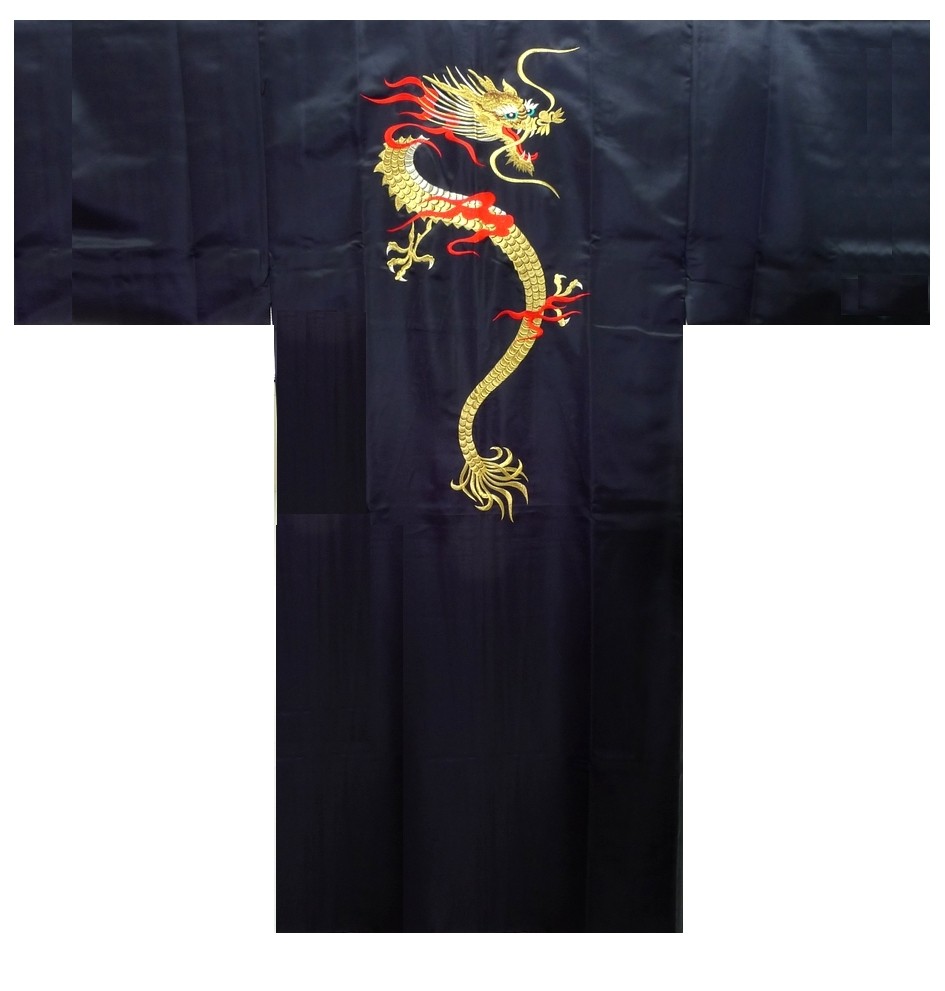 Mens Kimono - Flare Dragon - Black