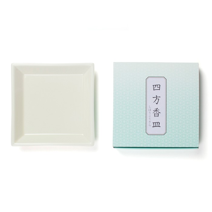 Shoyeido - Square Ceramic Incense Tray - Cream