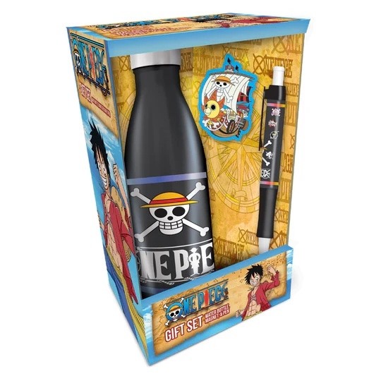 One Piece - Bottle, Magnet & Pen Gift Set - Straw Hat Crew Skull Emblems
