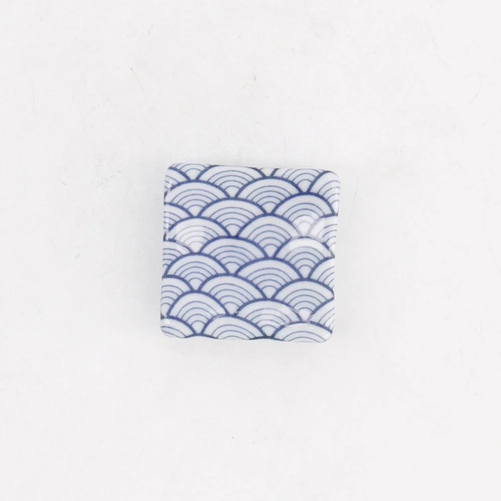 Chopsticks Rest Square  Wave Blue