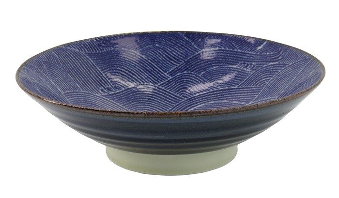 Seigaiha Blue Bowl 24.5x7.5cm 1400ml