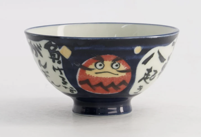 Kawaii Rice Bowl Daruma 11.5x6cm 300ml Blue