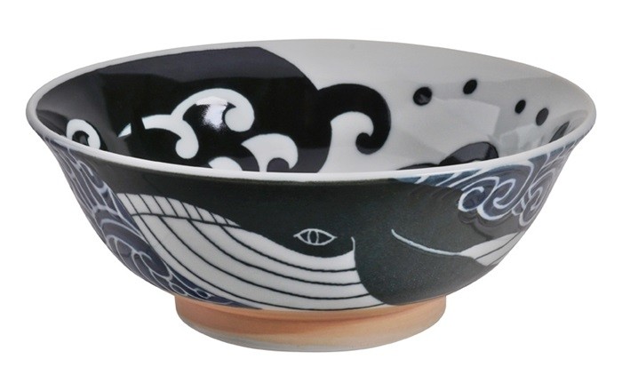 Kawaii Ohira Noodle Bowl Whale 20.3x8cm