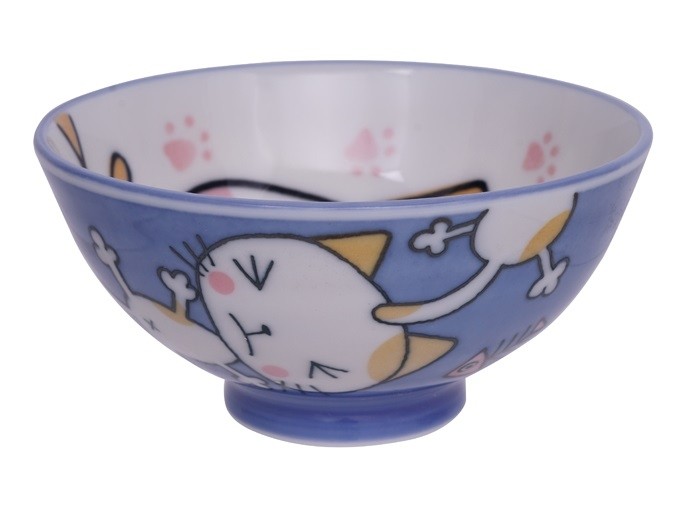 Kawaii Rice Bowl Blue Cat 10.5 x 5cm 150ml 