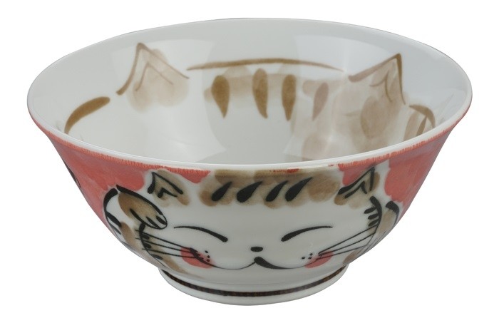 Kawaii Tayo Bowl Fuku Cat Red 15 x 7cm 500ml 