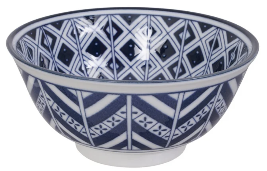 Bowl 15x7cm 550ml Blue Diamonds
