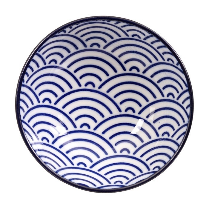 Nippon Blue Dish 9.5x3cm Wave