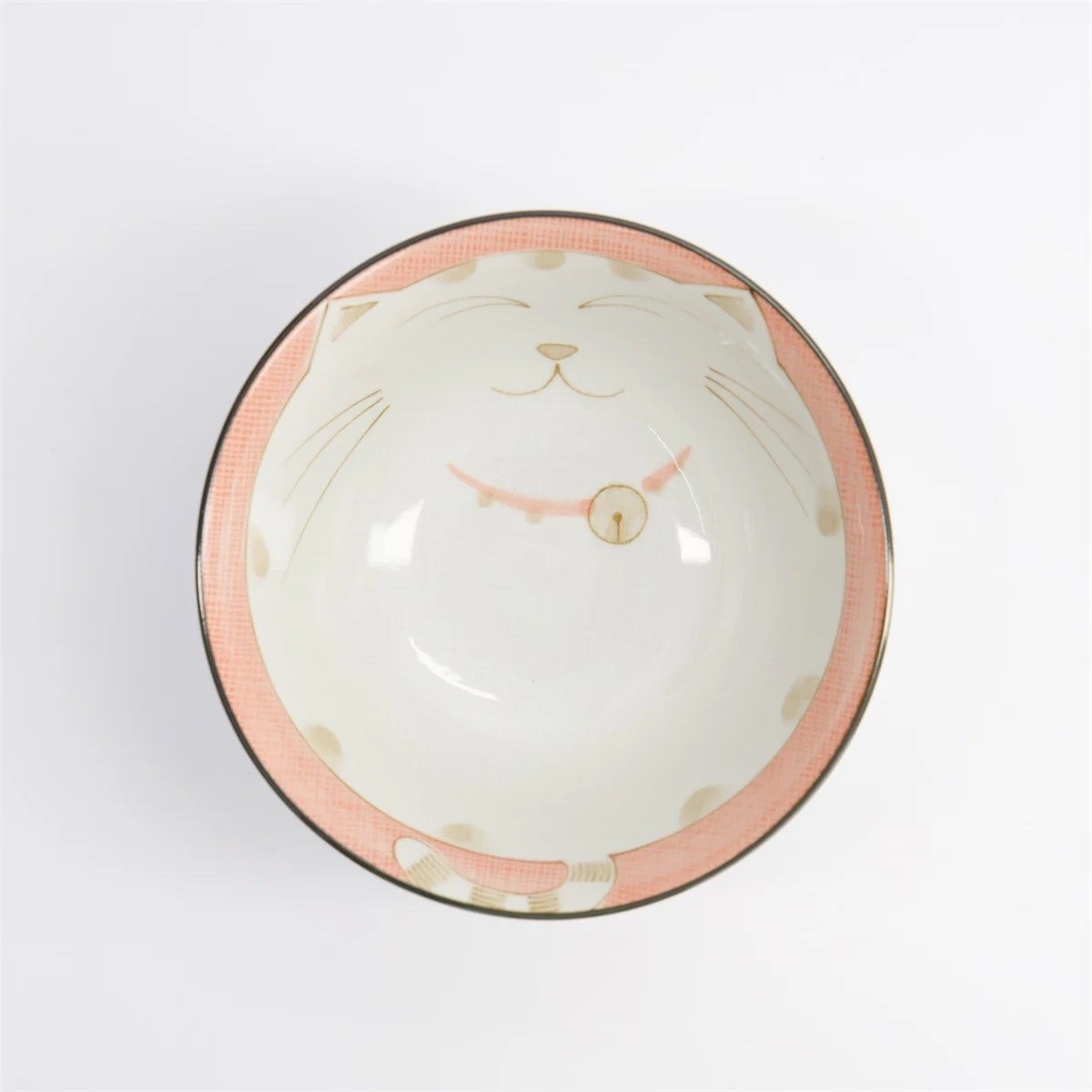 Kawaii Cat Neko Tayo Bowl Pink 13x6.6cm 300ml