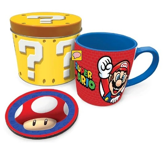Super Mario - Mug & Coaster in Keepsake Tin - Lets A Go