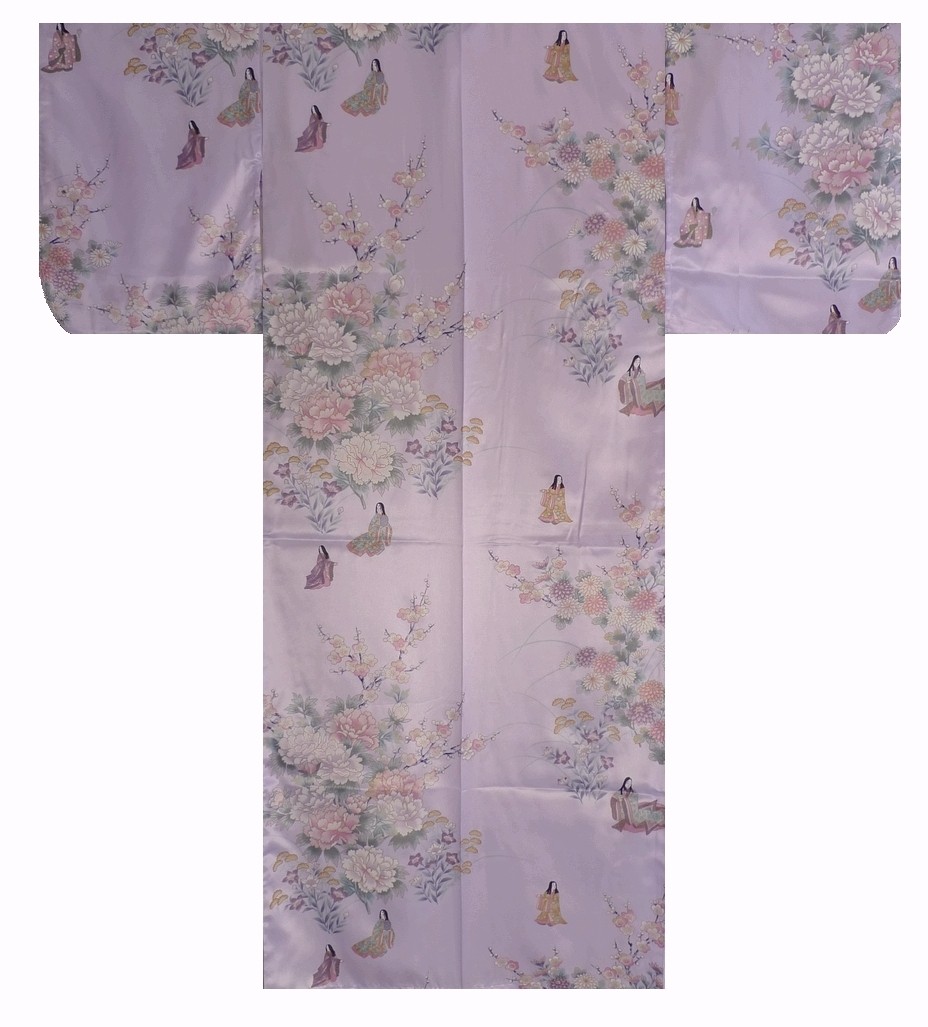 Ladies Polyester Kimono - Little Princess & Flowers - Pink