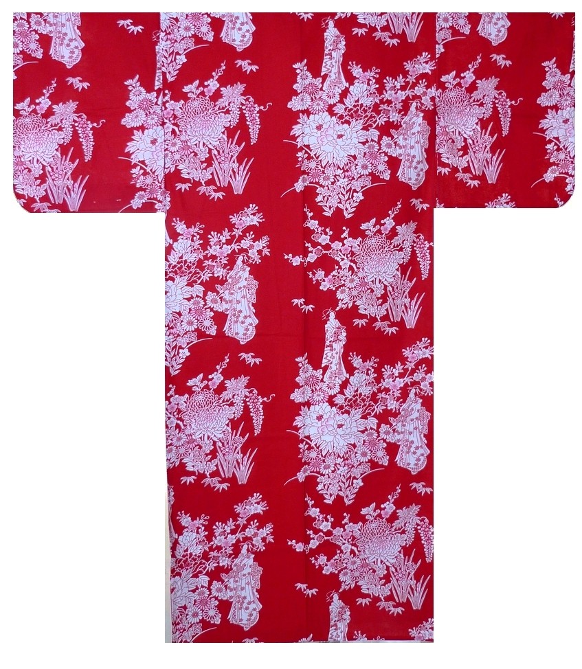 Ladies Yukata - Peony & Beauty - Red