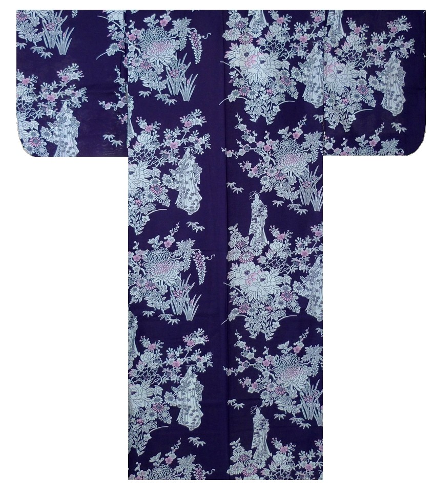 Ladies Yukata - Peony & Beauty - Navy