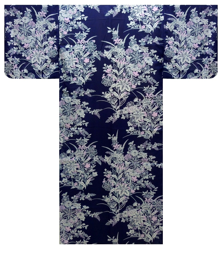 Ladies Yukata - Lily - Navy