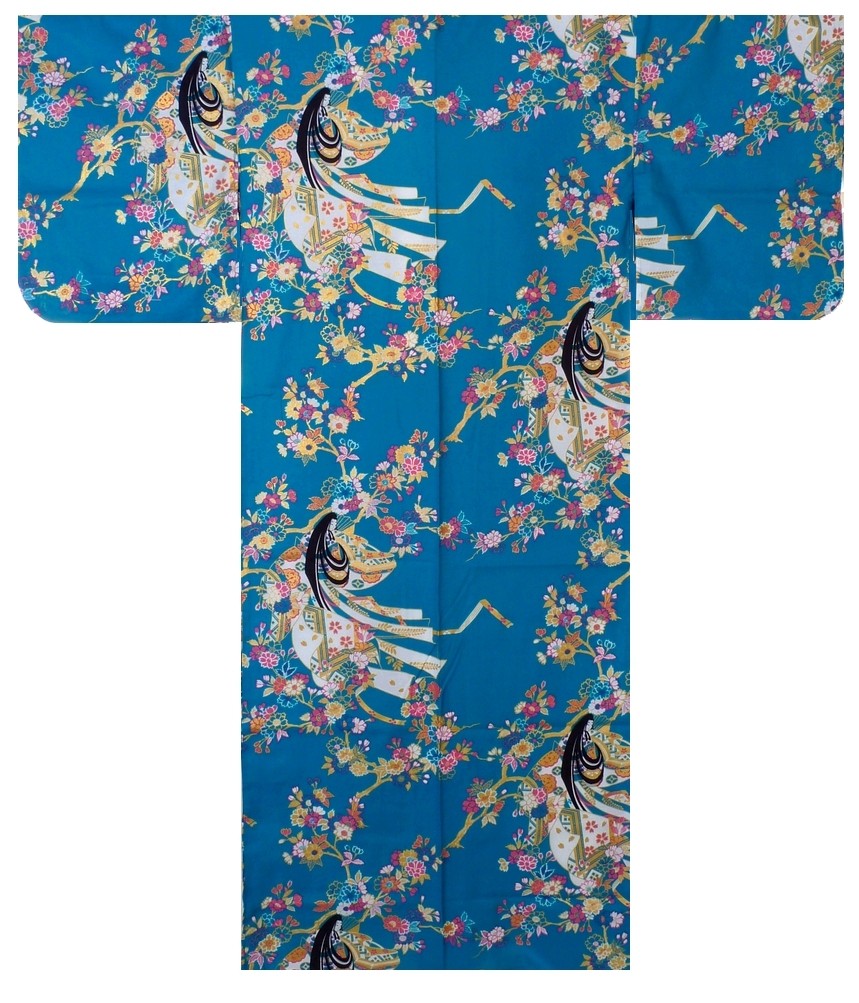 Ladies Yukata - Cherry Princess - Turquois