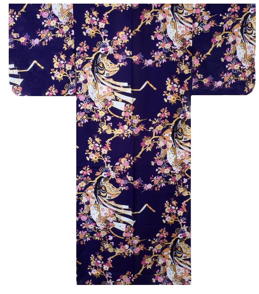 Ladies Yukata - Cherry Princess - Navy