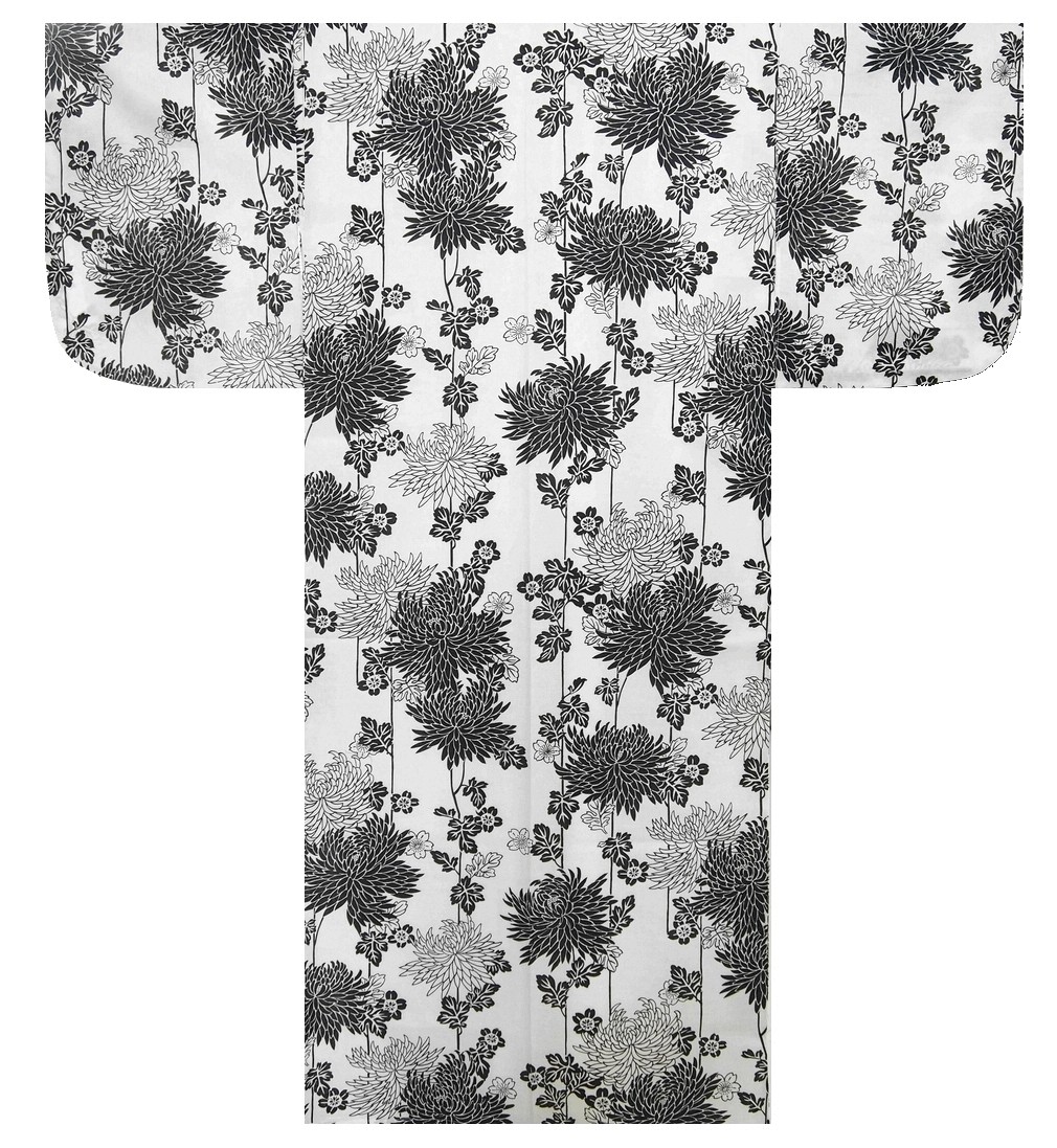 Ladies Yukata - White Chrysanthemum - White