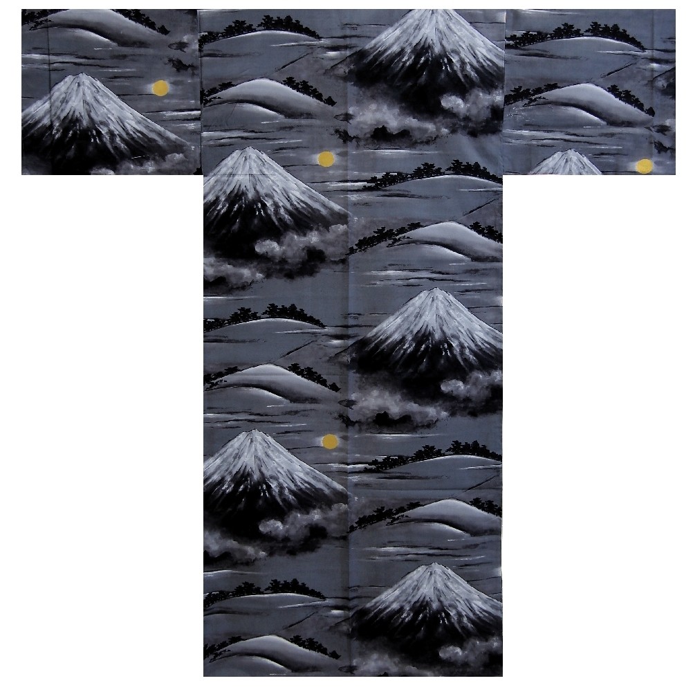 Mens Yukata - Mt.”Fuji” - Black