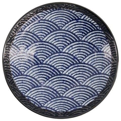 Aisai Seigaiha Shallow Bowl 22.8x5cm 600ml