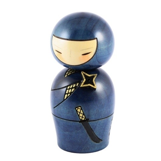 Kokeshi Doll - Ninja Blue