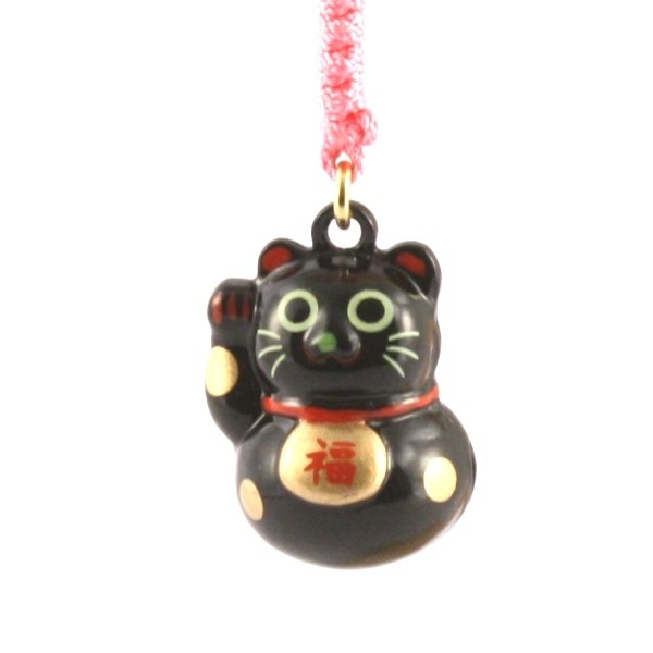 Maneki Neko Lucky Cat Black Charm