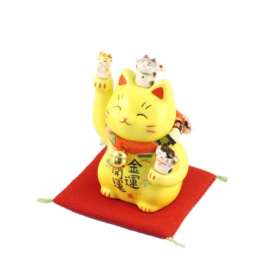 Maneki Neko - Yellow Lucky Cat - Inviting Money