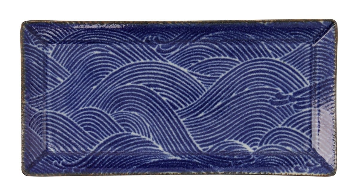 Seigaiha Blue Plate 23x11.5x2.5cm 1