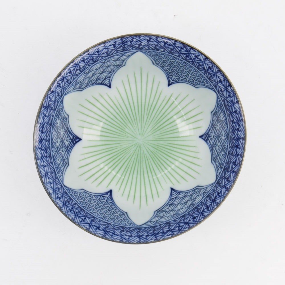 Lily Flower Tayo Bowl Blue 14.8x6.8cm 550ml