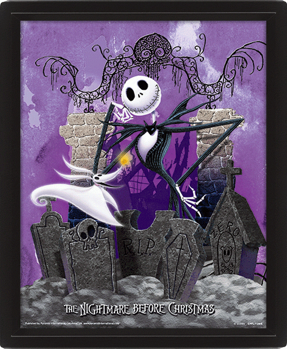Nightmare Before Christmas Graveyard 3D Lenticular Poster