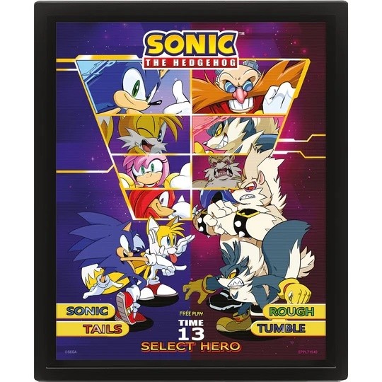 Sonic The Hedgehog - 3D Lenticular Poster Select Your Fighter