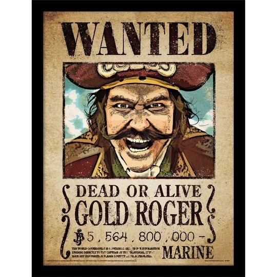 One Piece Live Action - Framed Collectors Print Gold Roger Wanted Poster